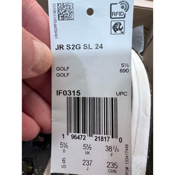 Adidas Youth Golf Shoes Spikeless Sneakers Big Kid 6 Blue - Picture 10 of 10